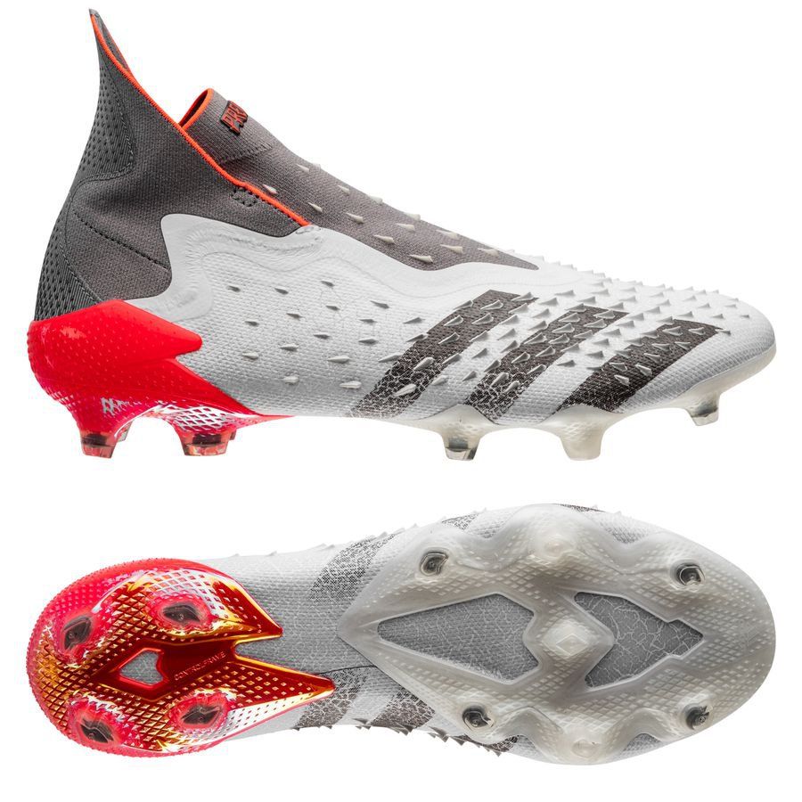 Adidas Predator Freak + FG White Red - Crampons de football