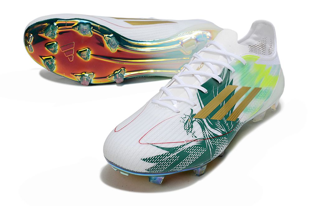 Adidas F50 Elite FG Laced Green/White - Crampons de football