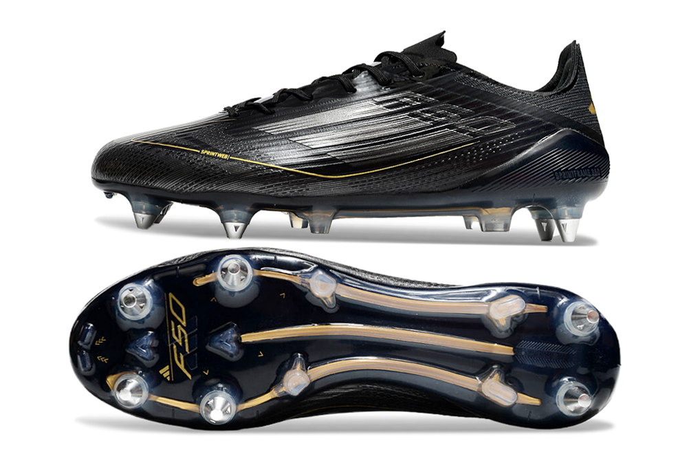 Adidas F50 Elite SG - Black/Gold - Crampons de football