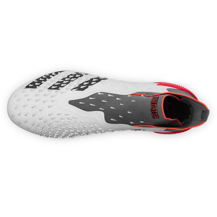 Adidas Predator Freak + FG White Red - Crampons de football