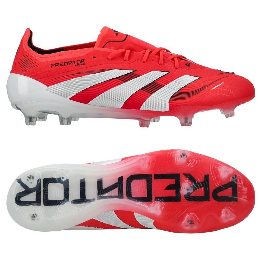 Adidas Predator Elite FG Laces Red/White - Crampons de football