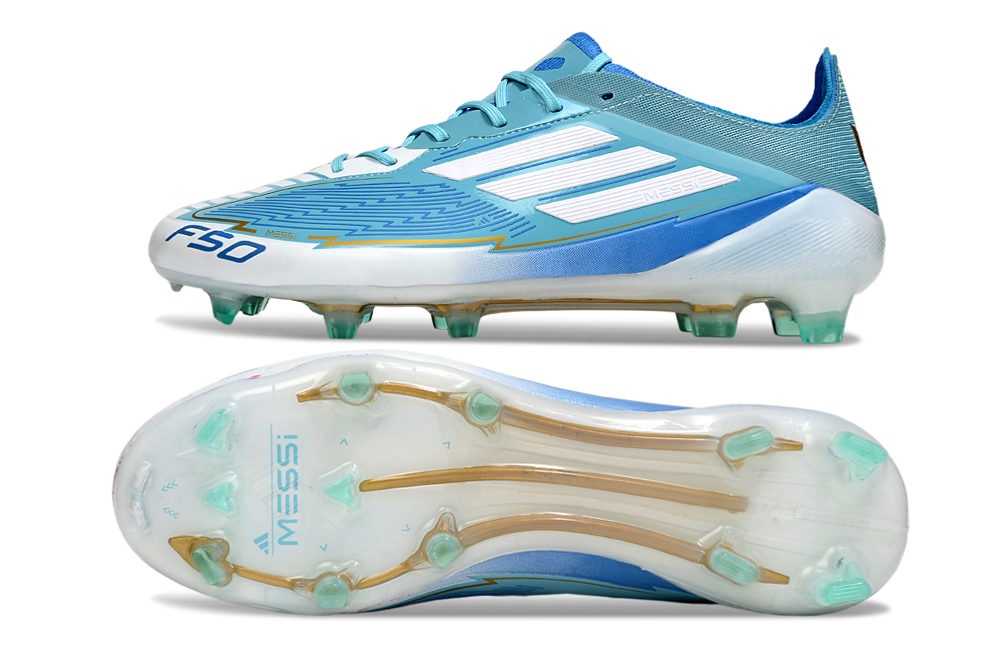 Adidas F50 Elite FG Laced Blue Ice Messi - Crampons de football
