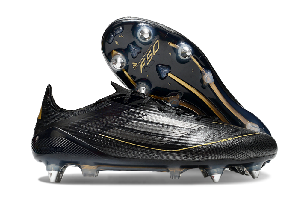 Adidas F50 Elite SG - Black/Gold - Crampons de football
