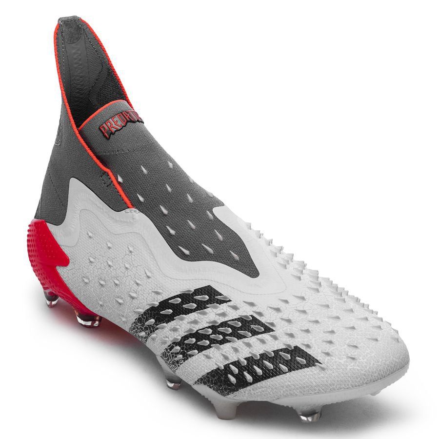 Adidas Predator Freak + FG White Red - Crampons de football